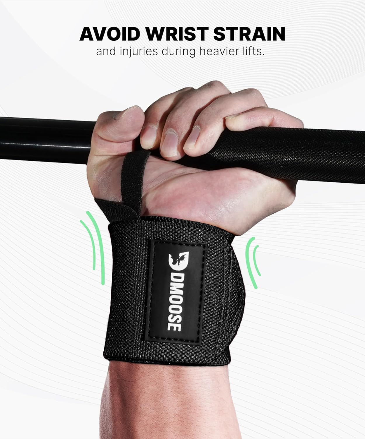 Wrist Wraps for Weightlifting 18" - Heavy Duty Gym Wrap with Hand Thumb Loop for Support & Pain Relief, USPA Approved Powerlifting, Weight Lifting Wrist Straps for Men & Women Work Out
